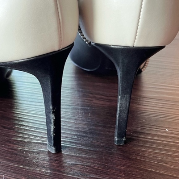 Saint Laurent Zip accent black and white heels/pumps - Picture 6 of 8